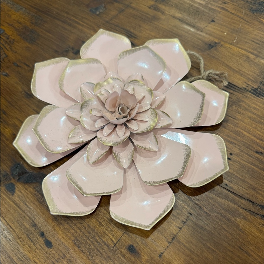 Pink Metal Flower Wall Accent